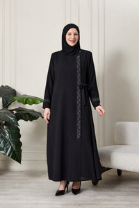 Kadın Büyük Beden Etamin Abaya Ferace